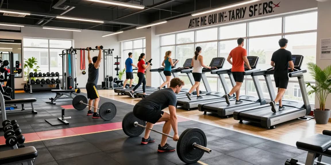 Workout scene showcasing fitness enthusiasts at the Astera Steroids Shop gym, highlighting active lifestyles and wellness.