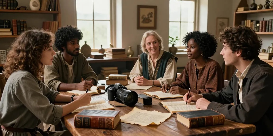 Engaging discussions about history at https://tyntescastle.com with books and artifacts