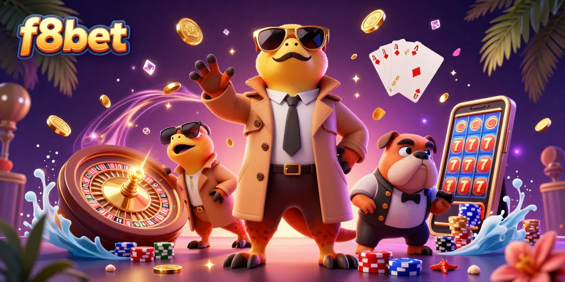 Experience thrilling adventures at f8bet casino with three raptors in disguise entering a VIP lounge.