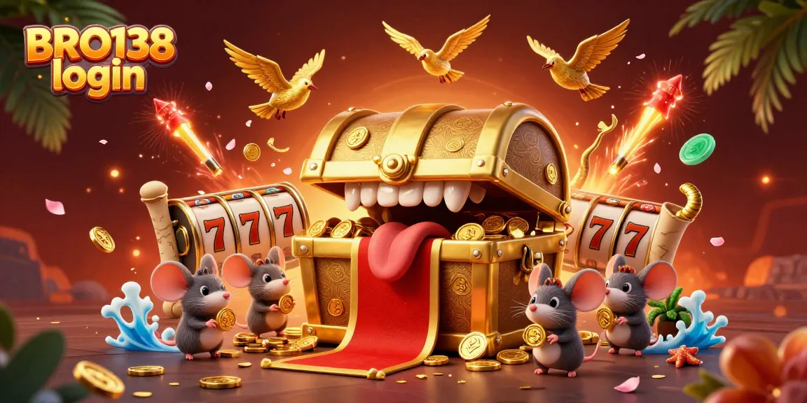 Engage with thrilling BRO138 login experiences via vibrant slot adventures in this captivating illustration.