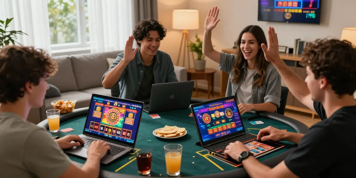 Des joueurs passionnés appréciant des jeux au meilleur casino en ligne, mettant en valeur une atmosphère de jeu vibrante.