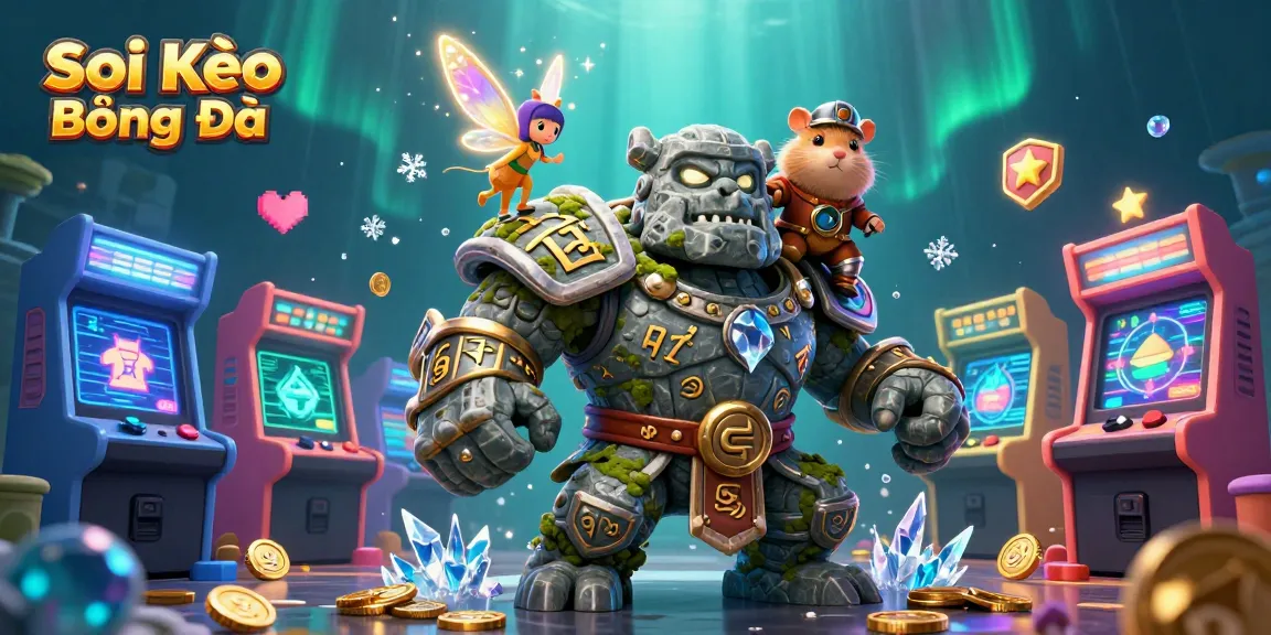 Soi Kèo Bóng Đá offers expert insights in a vibrant sports betting scene with dynamic characters and colorful elements.