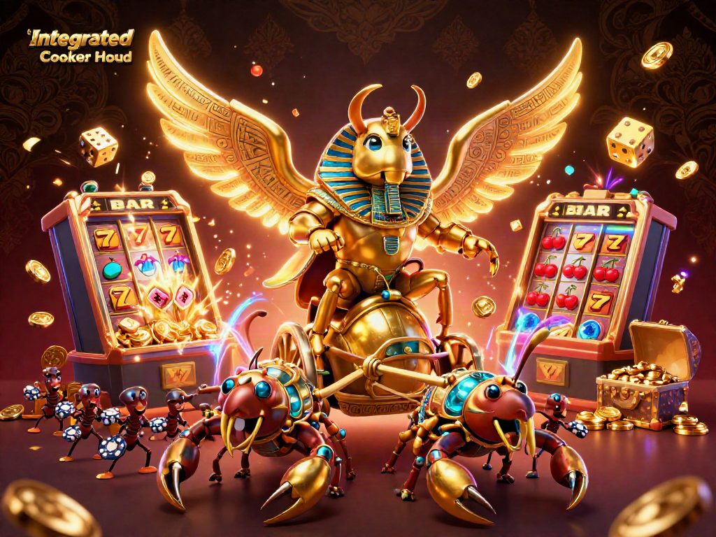 Experience a thrilling jackpot with the Integrated Cooker Hood in a vibrant casino scene.