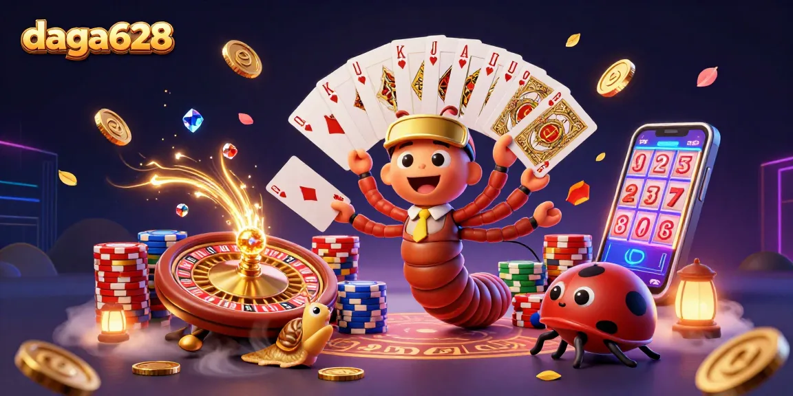 Daga628 brings excitement with a millipede dealer and high-roller snail in a thrilling gambling scene.