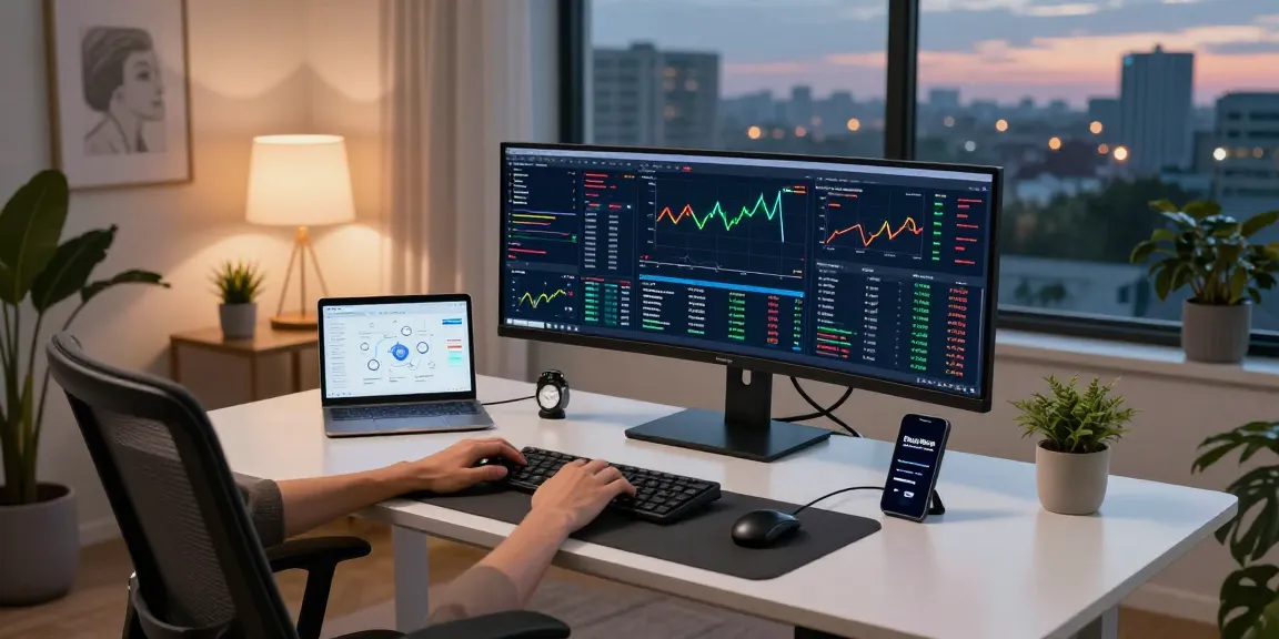 Cricbet99 innovative crypto trading setup showcasing advanced trading tools and secure wallets in a modern workspace.