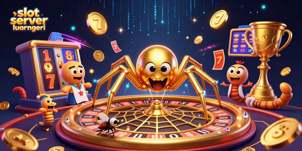 Engage with the excitement of slot server luar negeri through this vibrant 3D casino illustration featuring action-packed game elements.