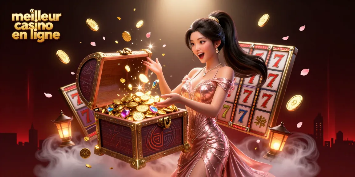 Vivez l'excitation au meilleur casino en ligne avec des trésors dorés et des éléments de casino vibrants.