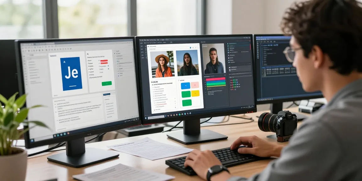 Analyzing images with a free AI detector in a modern workspace.