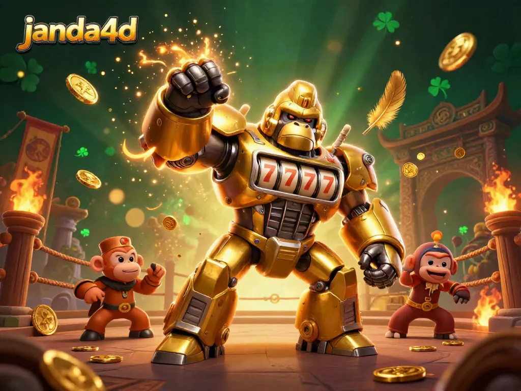 JANDA4D menghadirkan pengalaman bermain slot dengan mekanik gorila mecha yang spektakuler dan efek cahaya menarik.