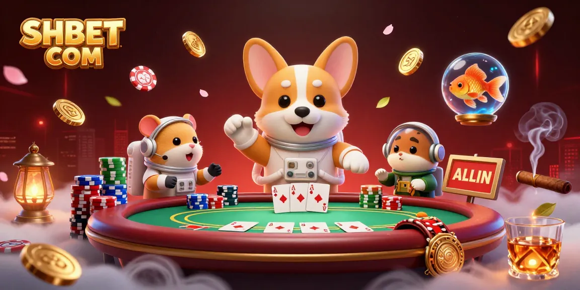 Engage with SHBET COM in this vibrant illustration of a cosmic casino with unique characters.
