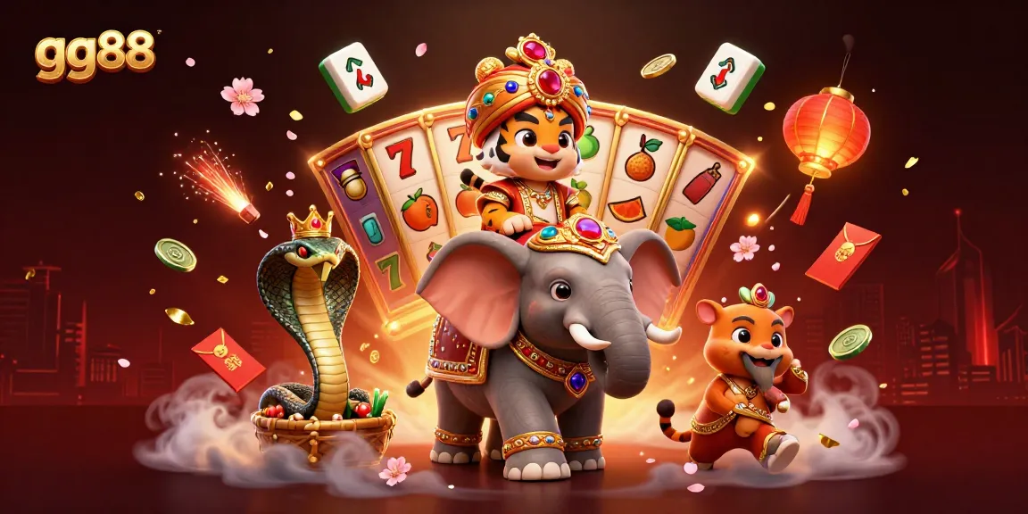 Engage in thrilling gameplay experiences at gg88 with vibrant slot reels and lucky symbols in a festive 3D scene.