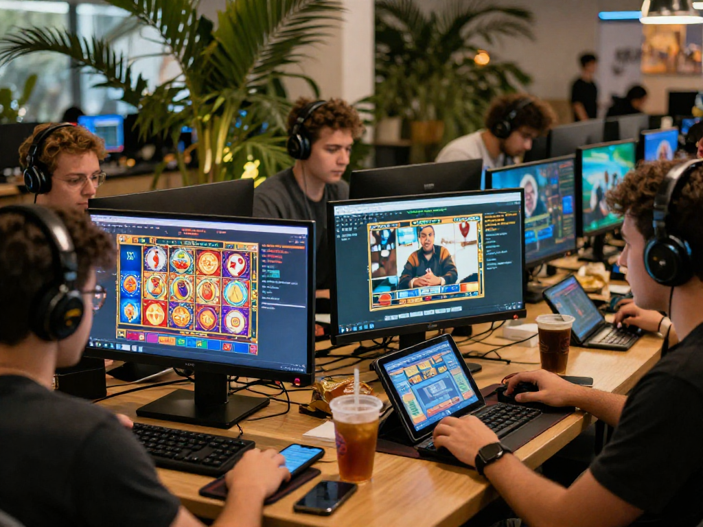 Engaging players experiencing live casino games, highlighting login togel excitement in a vibrant setting.