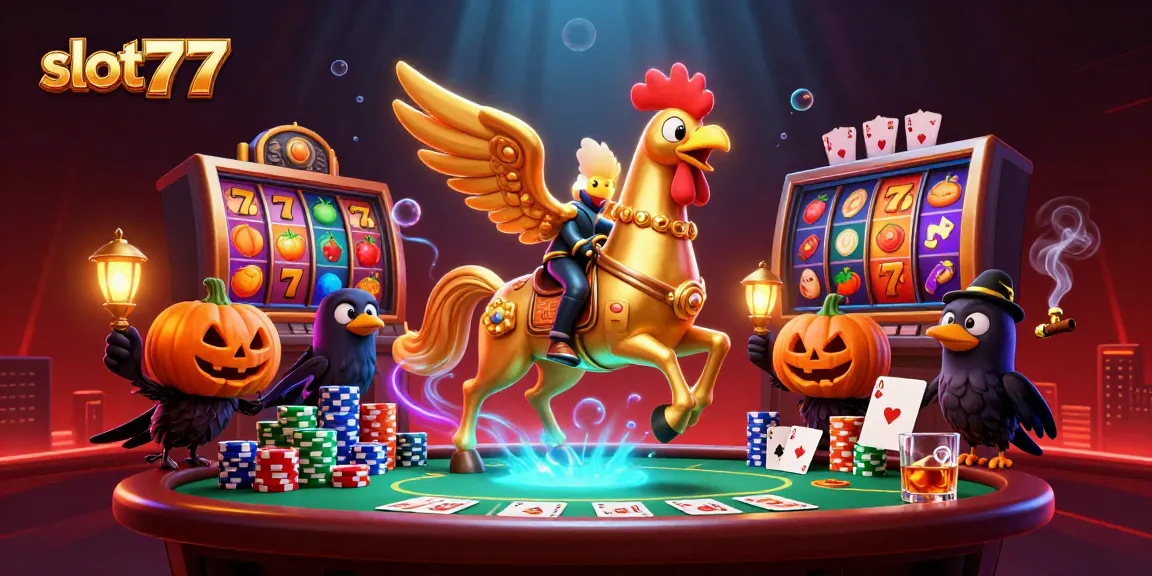 Experience thrilling wins at slot777 with this vibrant casino scene filled with lucky symbols and excitement.