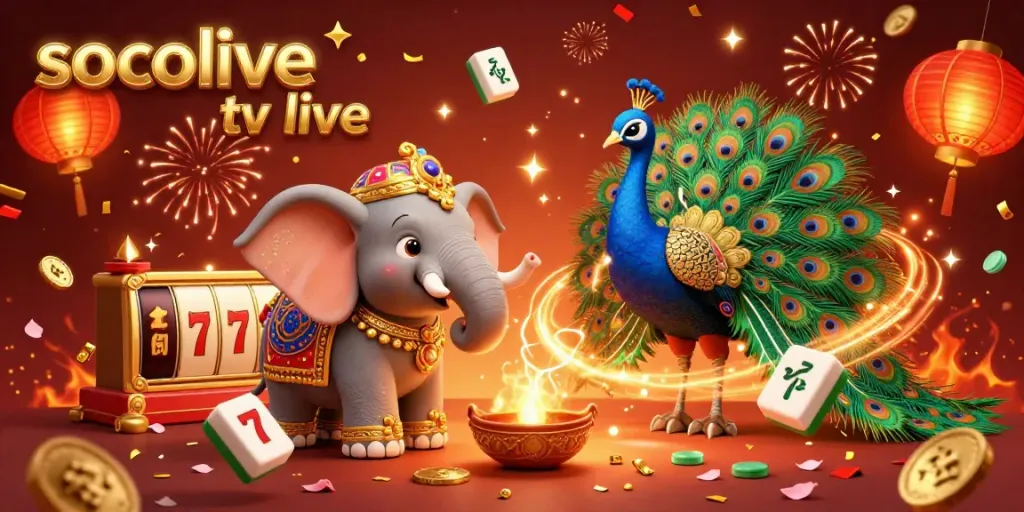 Socolive tv live showcases thrilling live gaming features with vibrant characters, engaging slot elements, and festive decorations.