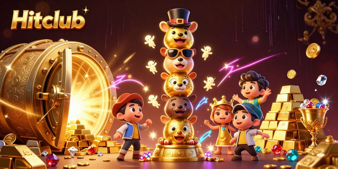 Play exciting games at Hitclub with vibrant casino elements and a unique golden totem pole.