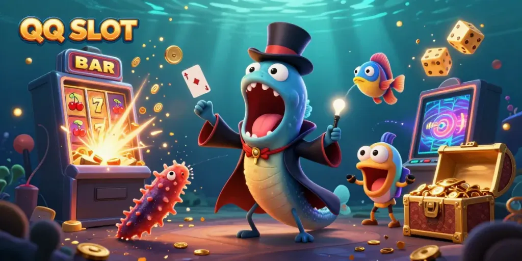 Experience the thrilling QQ SLOT adventure in this vibrant, magical underwater scene.