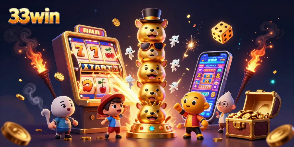 Spin to win at 33win with exciting jackpots and dynamic casino elements in a vibrant scene