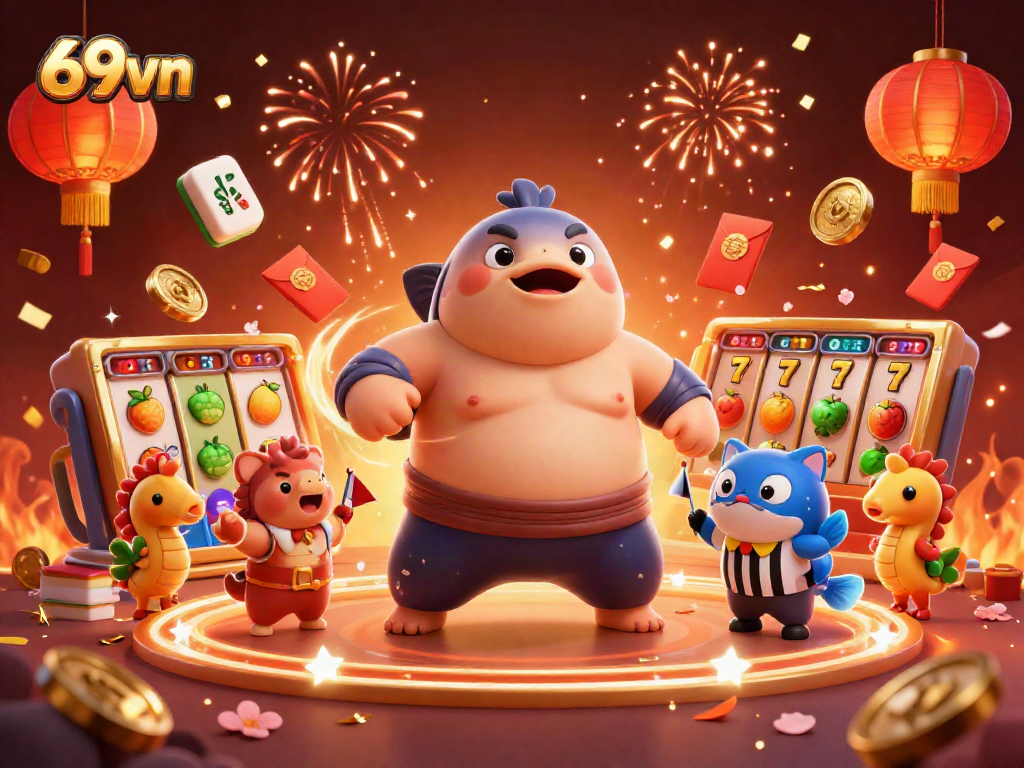 Experience the excitement of 69vn with a vibrant underwater casino scene filled with slot elements and festive decorations.