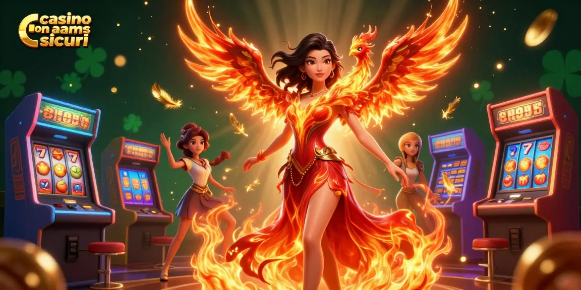 Vivi l'emozione nei casino non aams sicuri con vivaci slot machine e un affascinante compagno fenice.