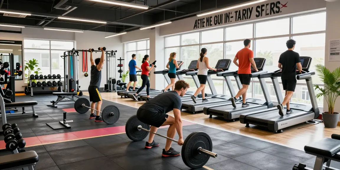 Workout scene showcasing fitness enthusiasts at the Astera Steroids Shop gym, highlighting active lifestyles and wellness.