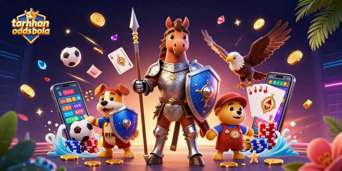 Engage with taruhan odds bola in a vibrant sports betting scene featuring knights and gaming elements.