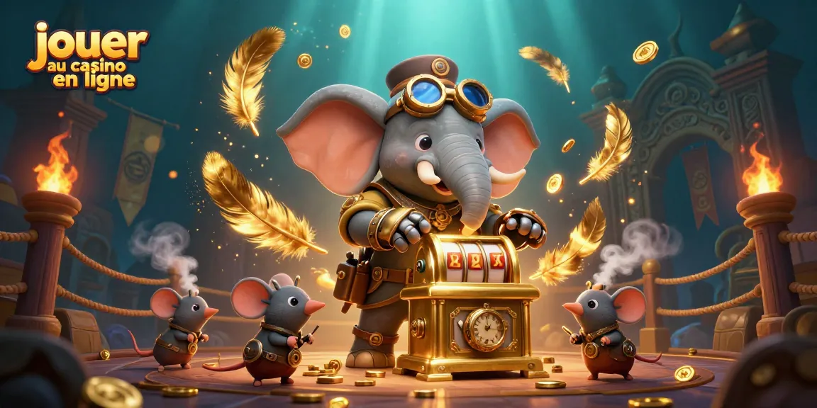 Jouer au casino en ligne avec un éléphant ingénieur steampunk à la machine à sous.