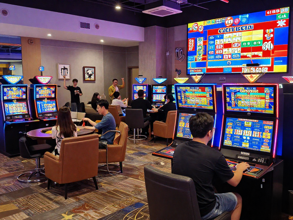 Engaging scene of players enjoying exciting togel 4D games in a modern online casino.