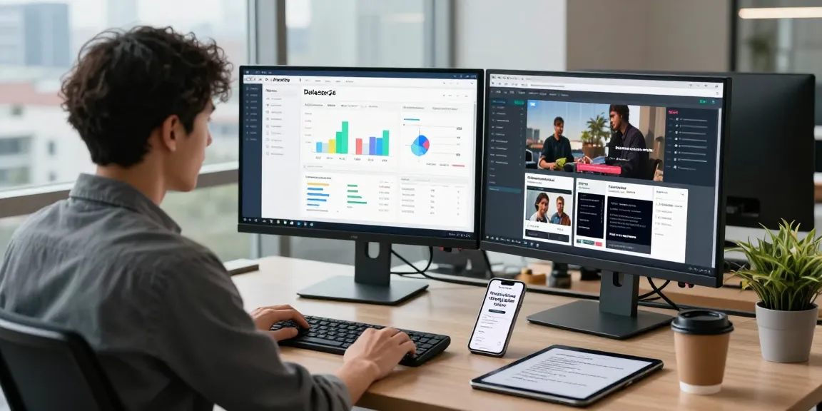 Detect AI image accuracy displayed on a content moderation workspace with dual monitors and analytical tools.