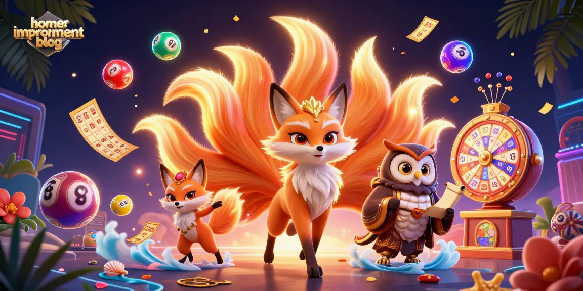 Engage with the home improvement blog's vibrant scene of animated characters and energetic casino elements.