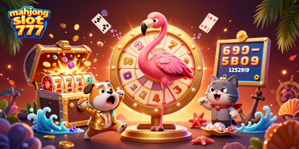Spin and win with mahjong slot 777, featuring exciting game elements in a vibrant casino scene.