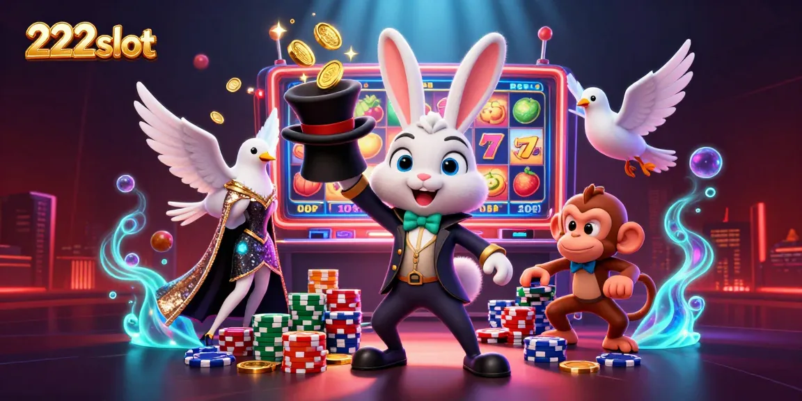 Menangkan permainan dengan '222slot' dalam ilustrasi kasino yang penuh warna dan detail.