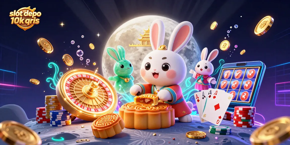 Engage with slot depo 10k qris through an enchanting scene full of golden coins and exciting game elements.