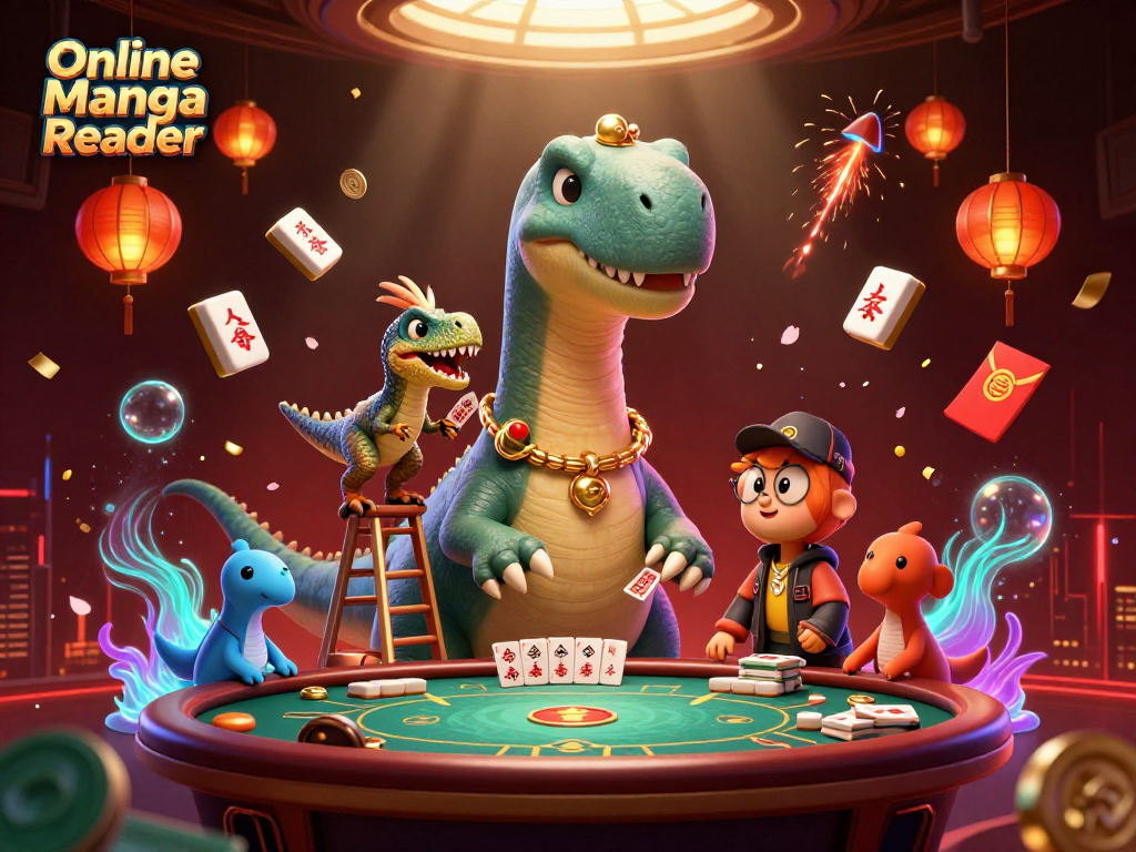 Engage with the Online Manga Reader while enjoying a vibrant casino scene filled with dynamic characters and rich gambling elements.