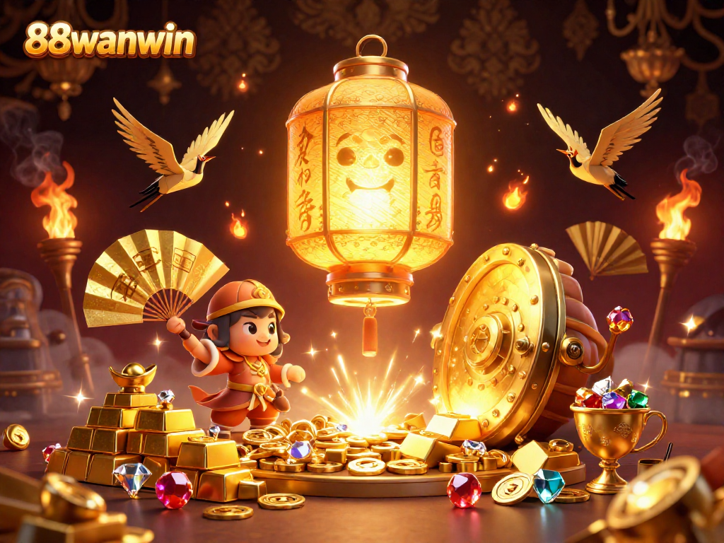 Bet on exciting slot games at 88wanwin, featuring golden lantern spirit and dazzling treasures.