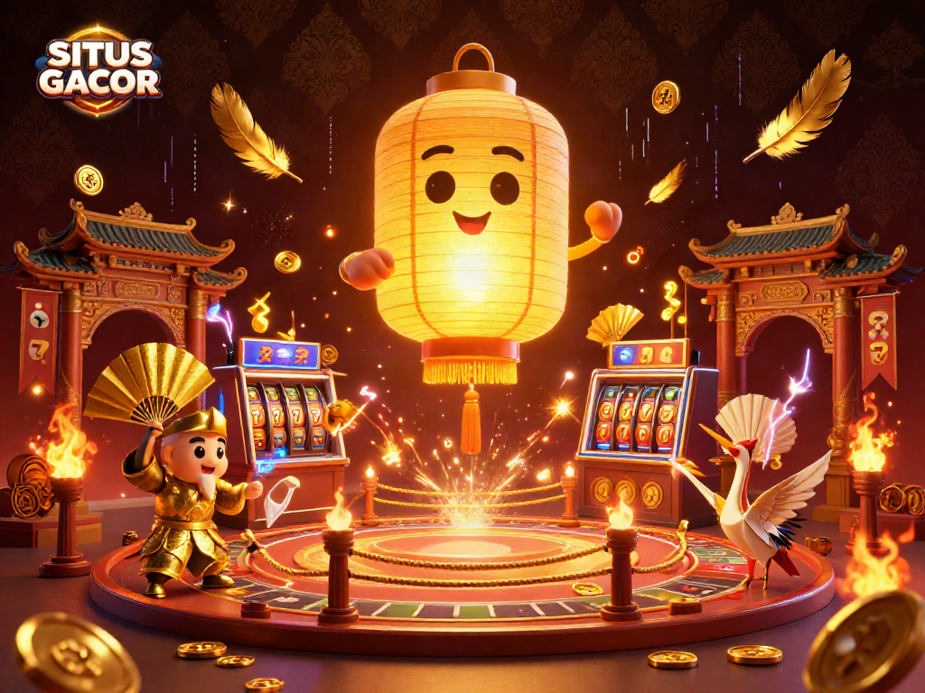 SITUS GACOR illuminates vibrant casino excitement with dynamic slot games and golden lanterns