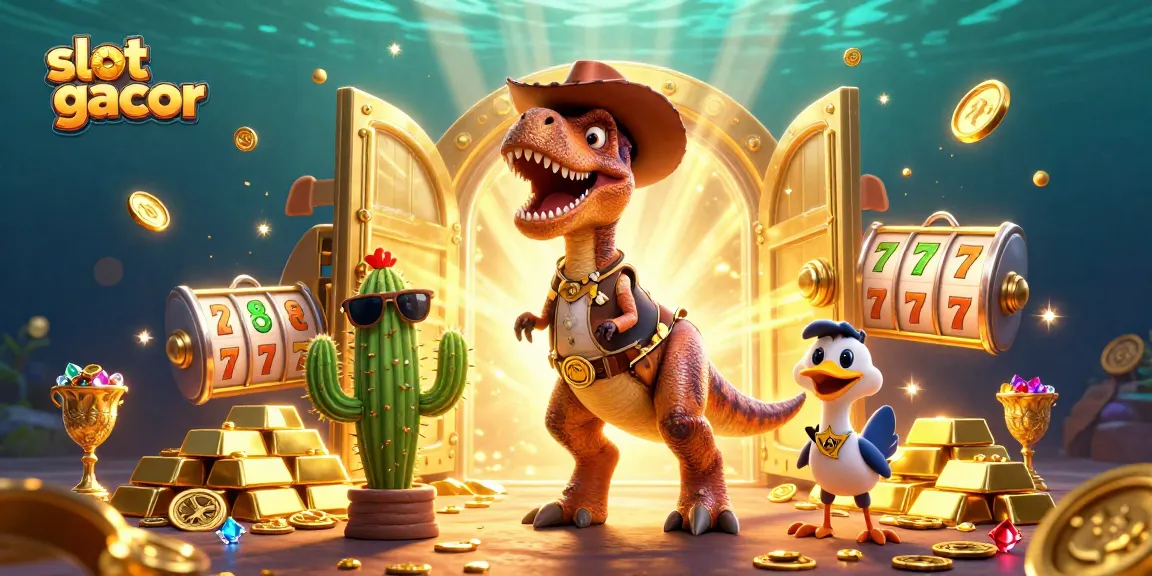 Experience exciting slot gacor action with 3D characters in a vibrant casino-inspired scene.