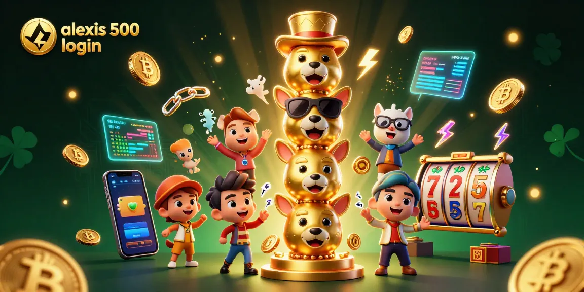 Engage with the alexis 500 login portal in this vibrant casino scene filled with animated slot elements.
