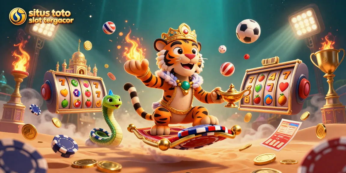 Experience situs toto slot tergacor with vibrant fruit symbols and dynamic jackpots in a colorful casino scene.