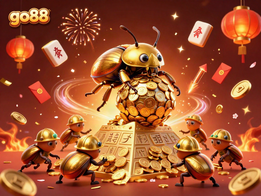 Join the excitement of go88 with vibrant casino-themed imagery featuring golden coins and gaming symbols.