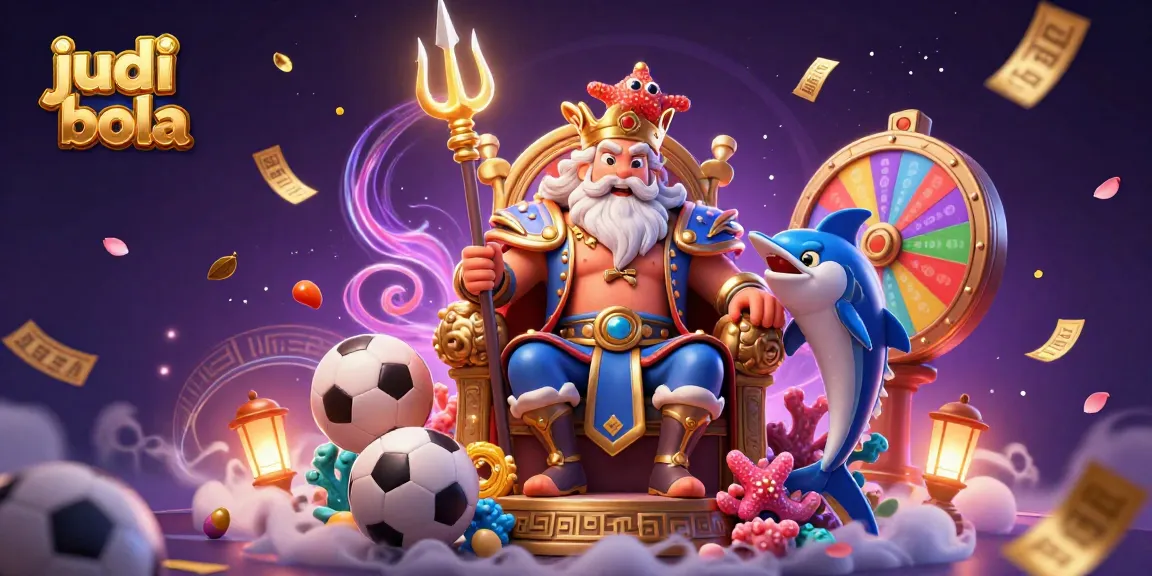 Engaging judi bola scene featuring Neptune and dynamic sports betting elements, showcasing betting excitement.