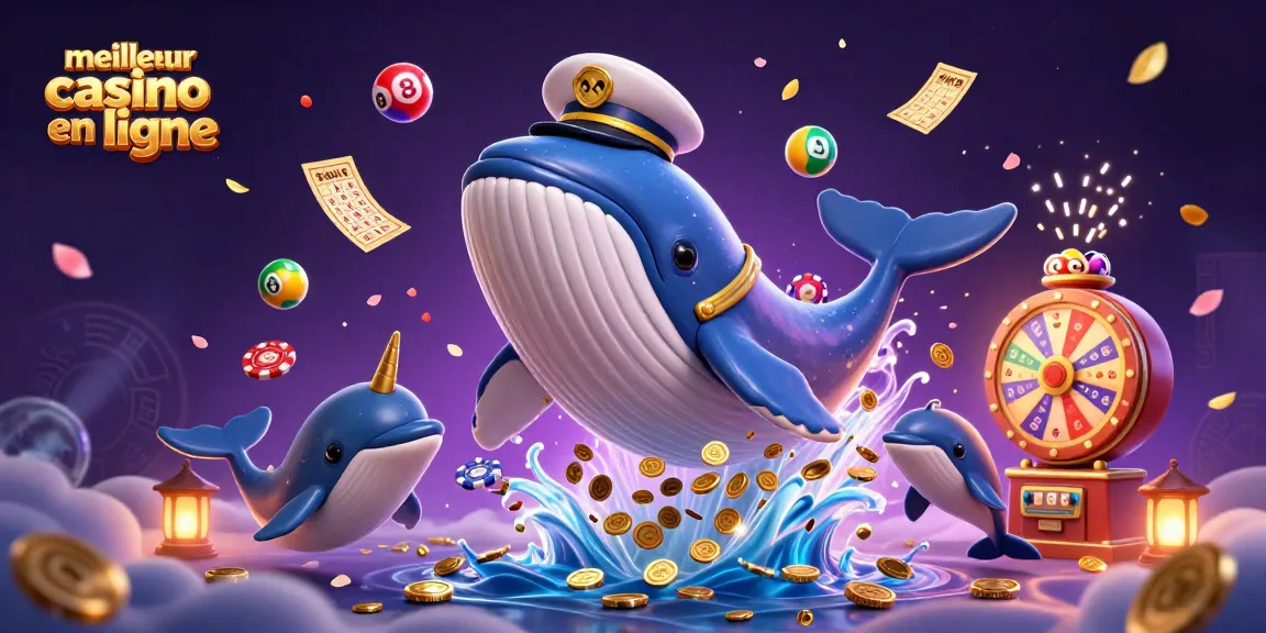 Découvrez les meilleures sensations de casino avec le meilleur casino en ligne mettant en vedette une baleine en dessin animé et des dauphins joueurs.
