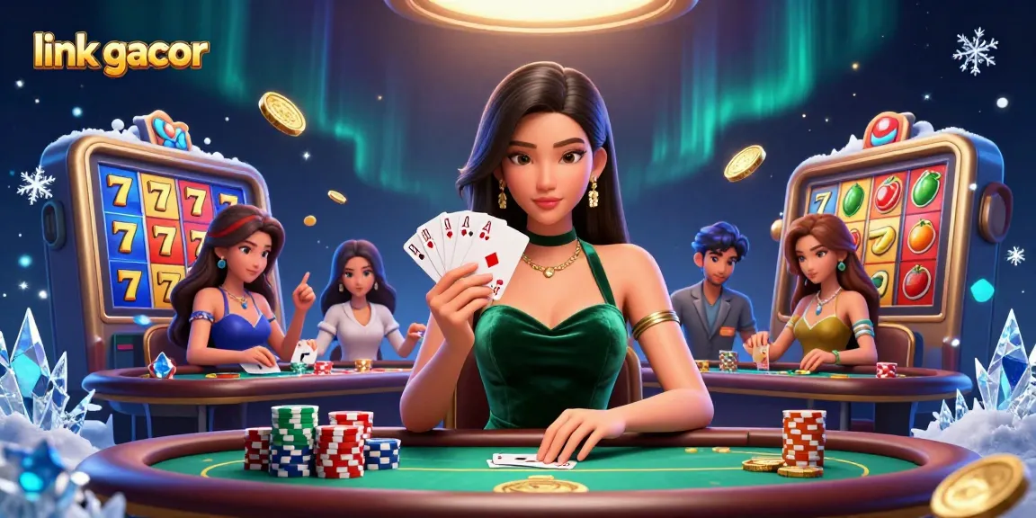Experience the thrill of winning with link gacor as a focused player strategizes at a luxury casino table.