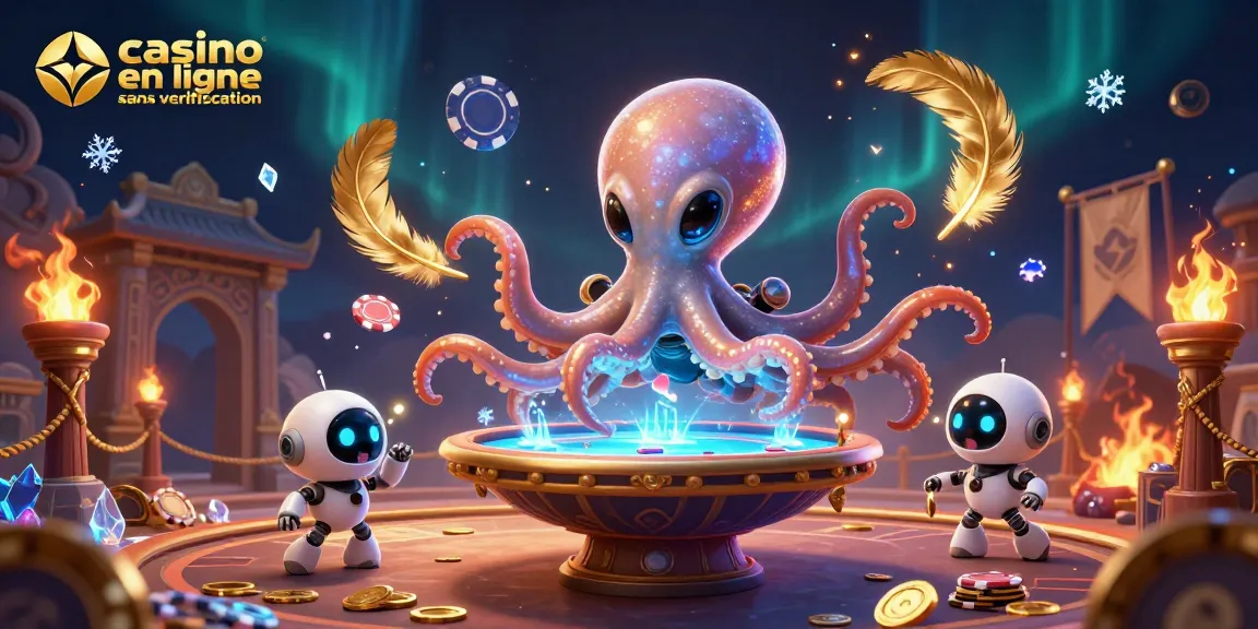 Jouez au casino en ligne sans vérification avec l'octopus extraterrestre et des jetons orbitants.